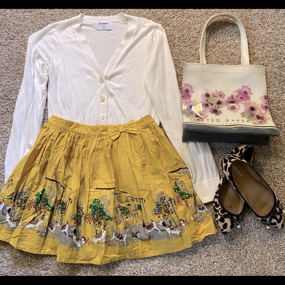 2 for $12 Cute Dog Print Bow Mini Skirt